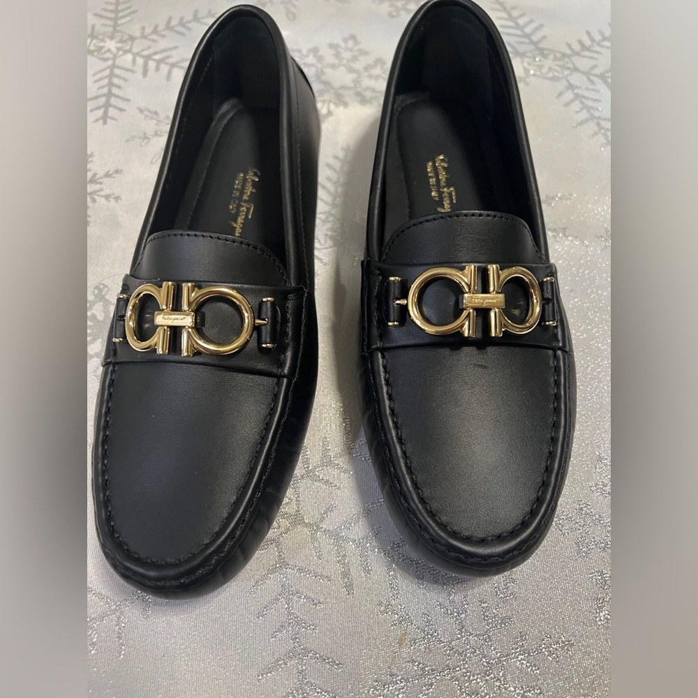 Ferragamo Moccasins Black Size 6.5 - Brand New